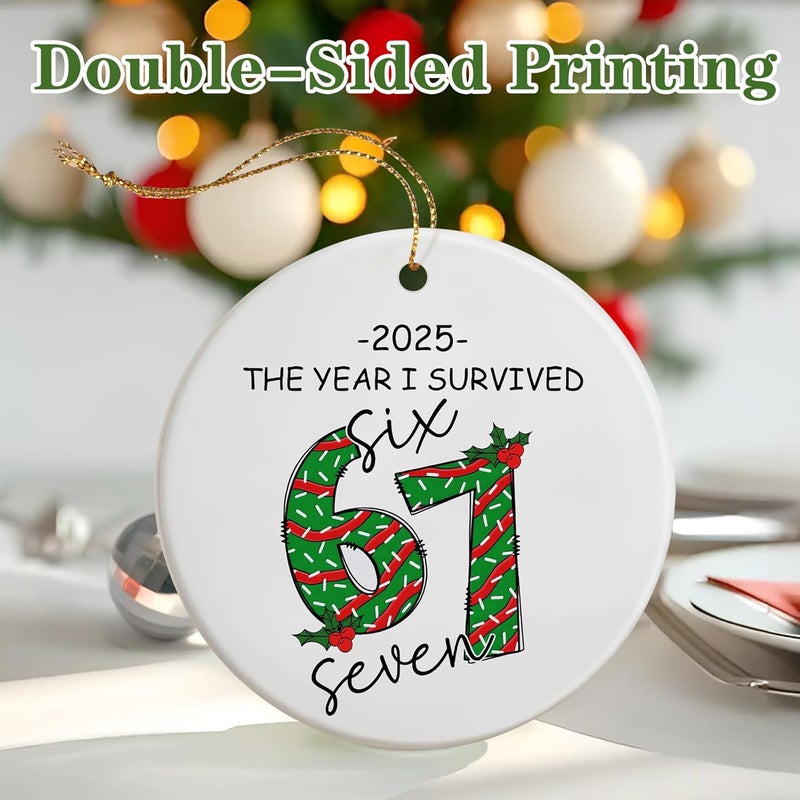 DUJITODOH 67 Christmas Ornament 2025 | Funny 6 7 Meme Ornament | Funny Christmas Ornaments 2025 | 67 Gifts for Kids Teens Gen Alpha | Stocking Stuffers for Teens - Image 3